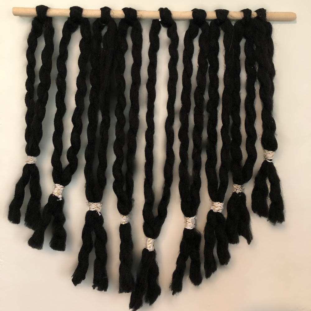 Natural Wood Tassel Wall Hanging